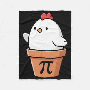 Funny Chicken Pot Pie 3,14 Pi Number Math Teacher Fleece Blanket