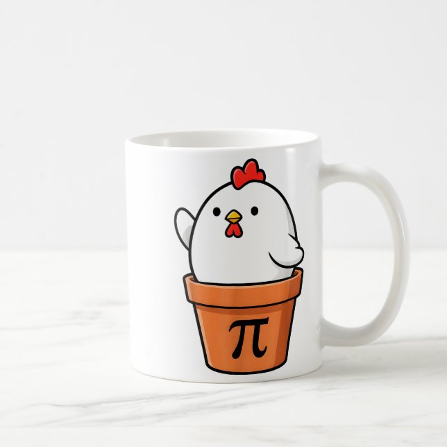 Funny Chicken Pot Pie Happy Pi Day 3.14 Math Teach Coffee Mug (Right)
