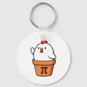 Funny Chicken Pot Pie Happy Pi Day 3.14 Math Teach Key Ring