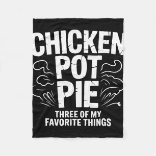 Funny Chicken Pot Pie Humour Retro Food Sarcastic Fleece Blanket
