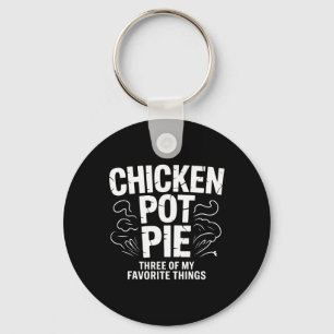 Funny Chicken Pot Pie Humour Retro Food Sarcastic Key Ring