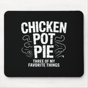 Funny Chicken Pot Pie Humour Retro Food Sarcastic Mouse Pad