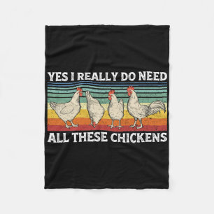 Funny Chicken Poultry Farmer Farm Animal Hen Chick Fleece Blanket