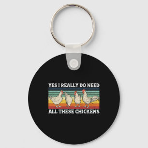 Funny Chicken Poultry Farmer Farm Animal Hen Chick Key Ring