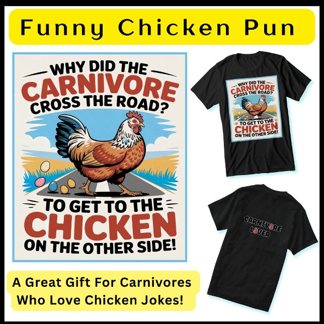 Funny chicken pun carnivore ketovore keto diet Tri-Blend shirt (Funny chicken pun for  Carnivores who love chicken jokes. A great stocking stuffer or anytime gift !)