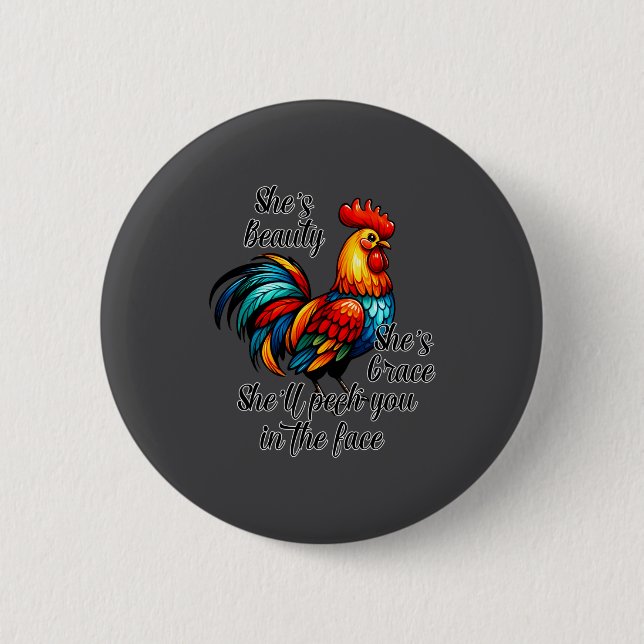 Funny Chicken Quote  6 Cm Round Badge (Front)