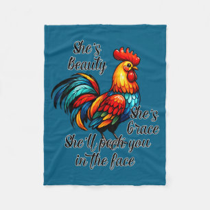 Funny Chicken Quote  Fleece Blanket