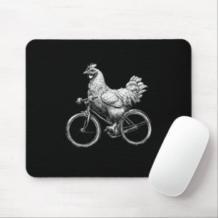 Funny Chicken Riding Bike Cyclist Cute Animal Love Mouse Pad