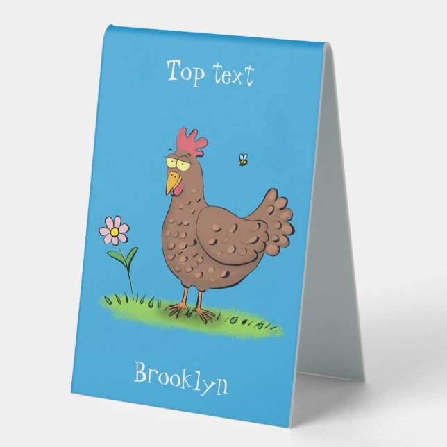 Funny chicken rustic whimsical cartoon (Front)