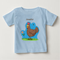 Funny chicken rustic whimsical cartoon