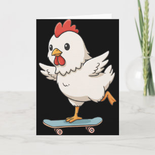 Funny Chicken Skater Skateboard Llerina Zoo Boys G Card