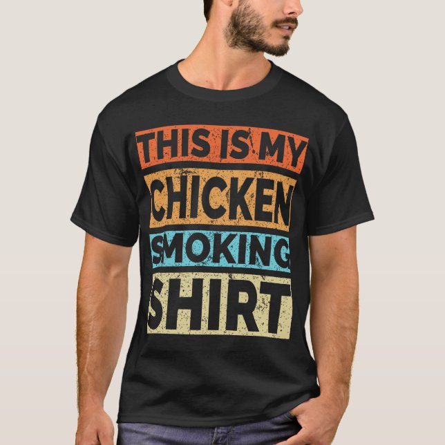 Funny Chicken Smoking BBQ Shirt for Pitmasters (Front)