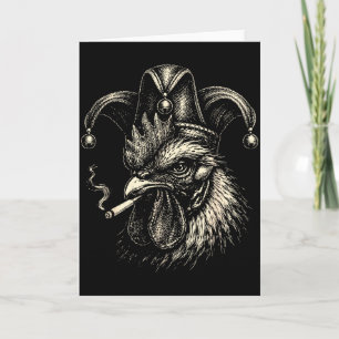 Funny chicken smoking cigarette meme rooster jeste card