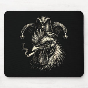 Funny chicken smoking cigarette meme rooster jeste mouse pad