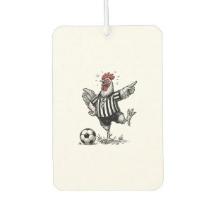 Funny Chicken Soccer Vintage Engraving Shirt_1 Car Air Freshener