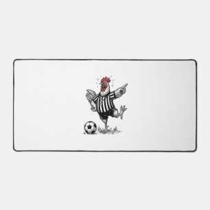 Funny Chicken Soccer Vintage Engraving Shirt_1 Desk Mat