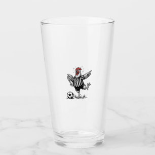 Funny Chicken Soccer Vintage Engraving Shirt_1 Glass