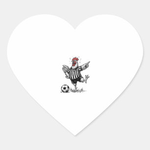 Funny Chicken Soccer Vintage Engraving Shirt_1 Heart Sticker
