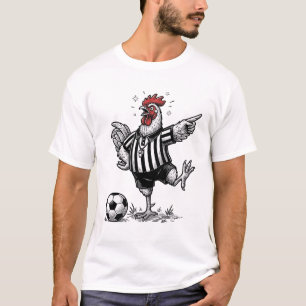 Funny Chicken Soccer Vintage Engraving Shirt_1 T-Shirt