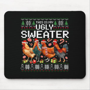Funny Chicken Ugly Christmas Sweater Holiday Desig Mouse Pad