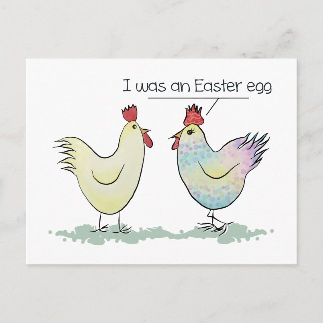 Funny Chicken was an Easter Egg Holiday Postcard (Front)