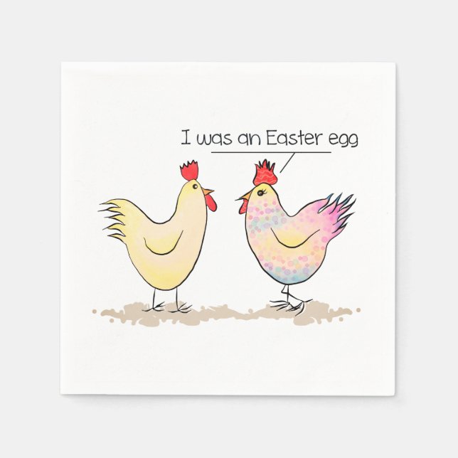 Funny Chicken was an Easter Egg Napkin (Front)