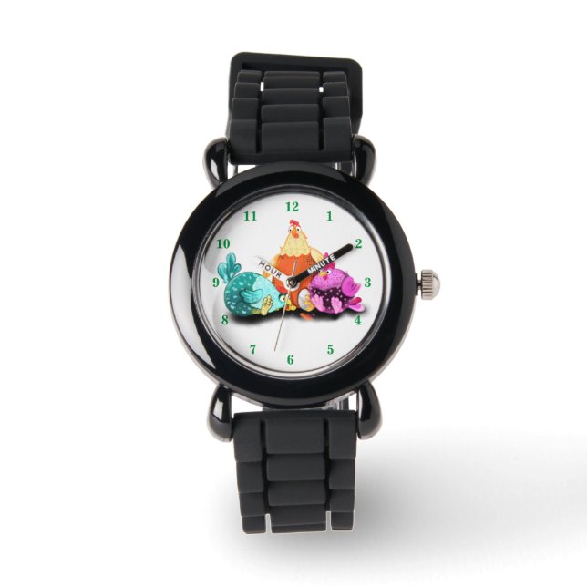Funny Chicken Watch Waiting Egg To Hatch (Front)