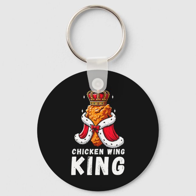 Funny Chicken Wing King Bbq Chicken Wing Graphic 1 Key Ring (Front)