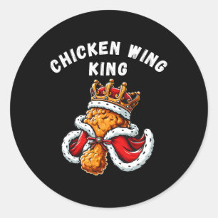Funny Chicken Wing King Bbq Chicken Wing Graphic Classic Round Sticker
