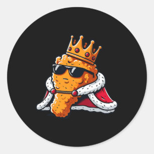Funny Chicken Wing King Bbq Chicken Wing Graphic Classic Round Sticker