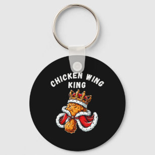 Funny Chicken Wing King Bbq Chicken Wing Graphic  Key Ring