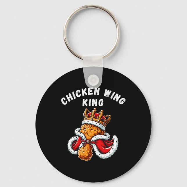 Funny Chicken Wing King Bbq Chicken Wing Graphic  Key Ring (Front)