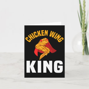 Funny Chicken Wing King Design Fast Food Men Card