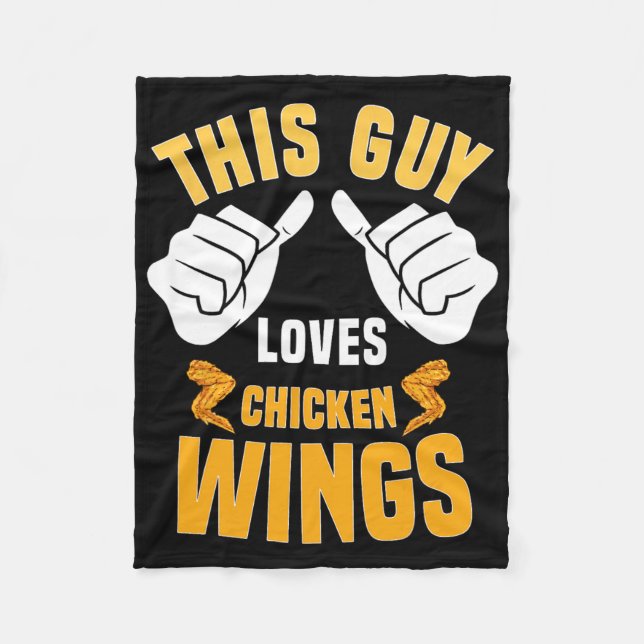 Funny Chicken Wings Lover Saying Hot Wing  Fleece Blanket (Front)