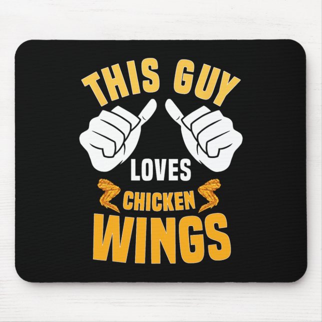 Funny Chicken Wings Lover Saying Hot Wing  Mouse Pad (Front)