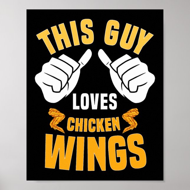 Funny Chicken Wings Lover Saying Hot Wing  Poster (Front)