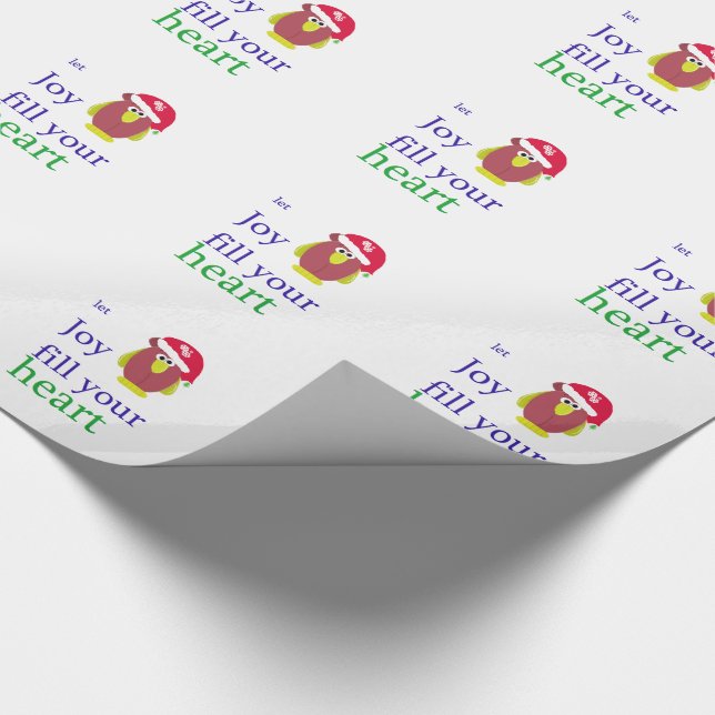 Funny Chicken with Heart Warming Saying Wrapping Paper (Corner)