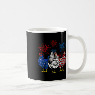 Funny Chickens American Flag Patriotic Farmer 4th Coffee Mug