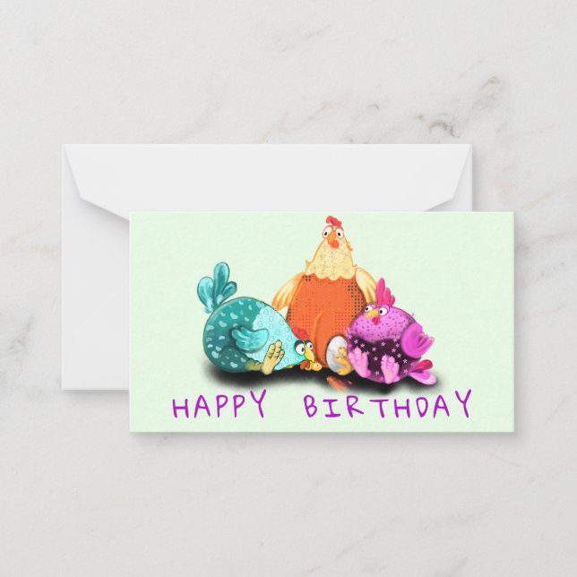 Funny Chickens Birthday Card (Front)