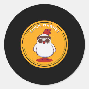 Funny Chickens Farmers Country Fashion Classic Round Sticker