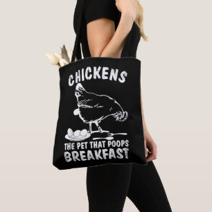 Funny Chickens Pet Poop Breakfast Backyard Farmer Tote Bag