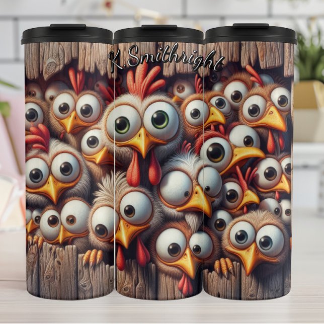 Funny Chickens Thermal Tumbler (Creator Uploaded)