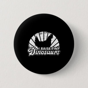 Funny Chickens Tiny Dinosaur Art For Men Women Chi 6 Cm Round Badge