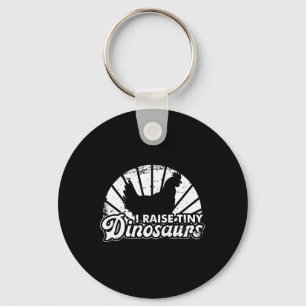 Funny Chickens Tiny Dinosaur Art For Men Women Chi Key Ring