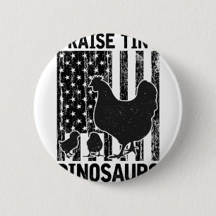 Funny Chickens Tiny Dinosaurs Vintage Chicken Owne 6 Cm Round Badge
