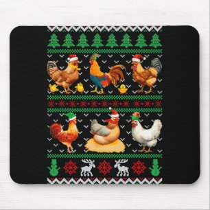 Funny Chickens Ugly Christmas Sweater Xmas Boys Gi Mouse Pad