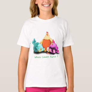 Funny Chickens Waiting Egg To Hatch - Custom Text  T-Shirt