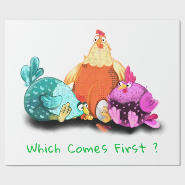 Funny Chickens Wrapping Paper (Flat)