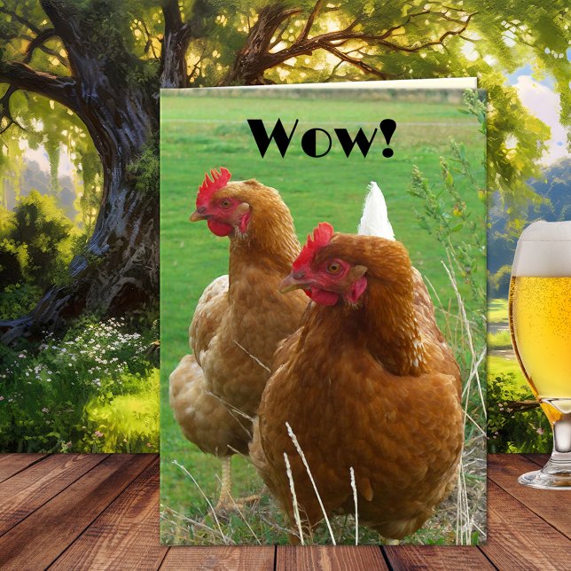 Funny Chicks Birthday Greeting Card (Funny chicken birthday card with a WOW factor. Cute for a man any age)