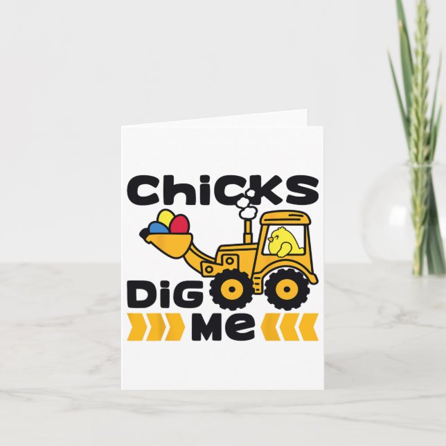Funny Chicks Dig Me Easter Happy Easter 3  Card (Front)